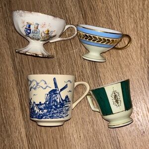 Variety of vintage teacups tea party box Am